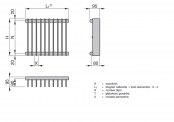 Rysunek techniczny grzejnika Excelsior - 1500 x 210 - 1-warstwowy