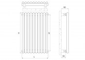 Rysunek techniczny grzejnika Sitar - 920 x 136