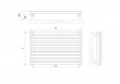 Rysunek techniczny grzejnika Sitar Poziom - 136 x 2020