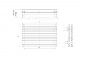 Rysunek techniczny grzejnika Sitar 2 Poziom - 340 x 2520